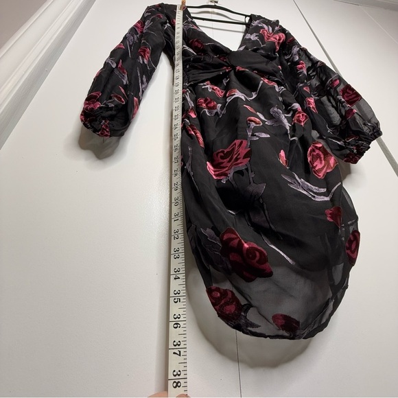 Majorelle- Ava Deep V Dress in Black Floral - XS NWT - Picture 11 of 13